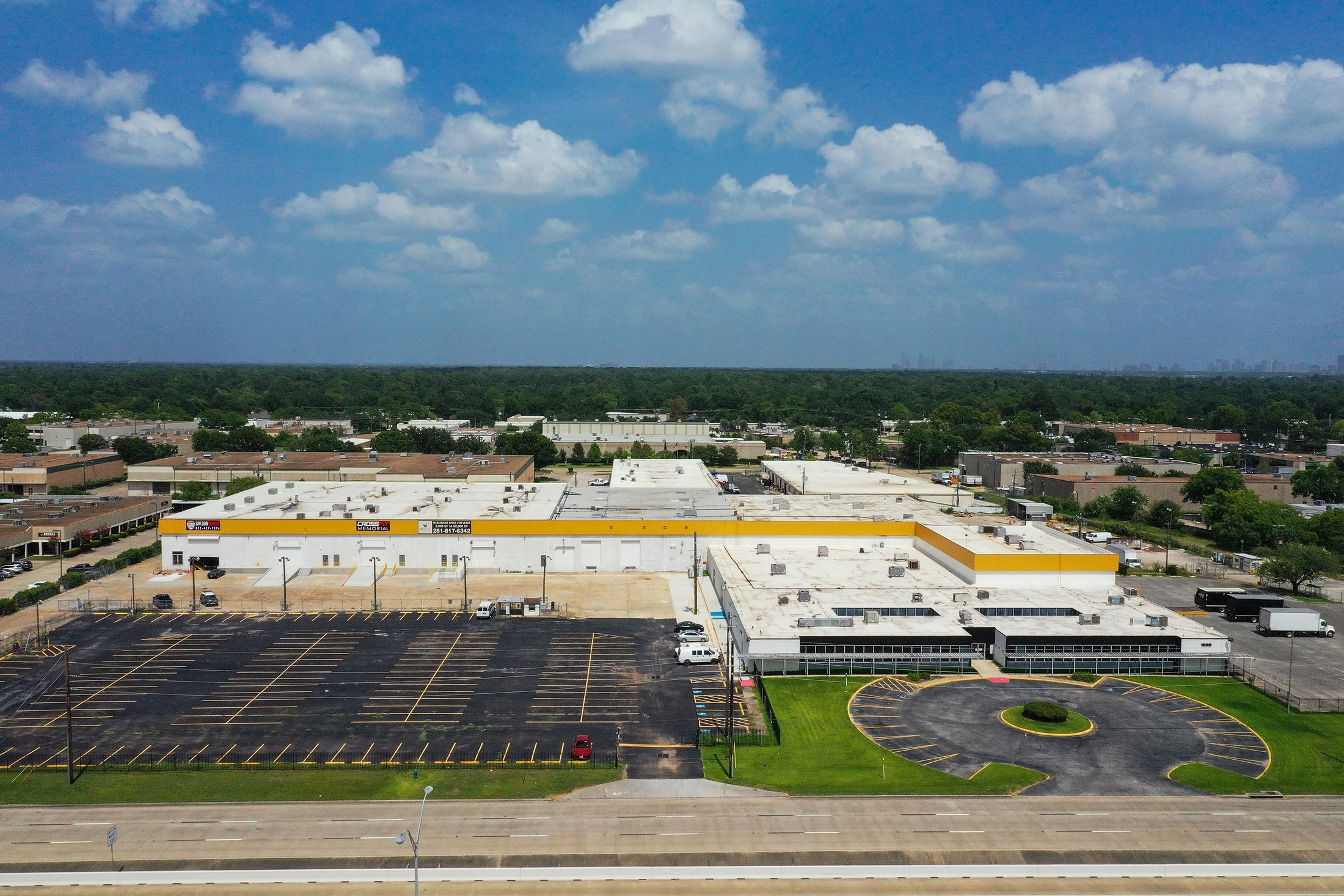 Memorial commercial property aerial view